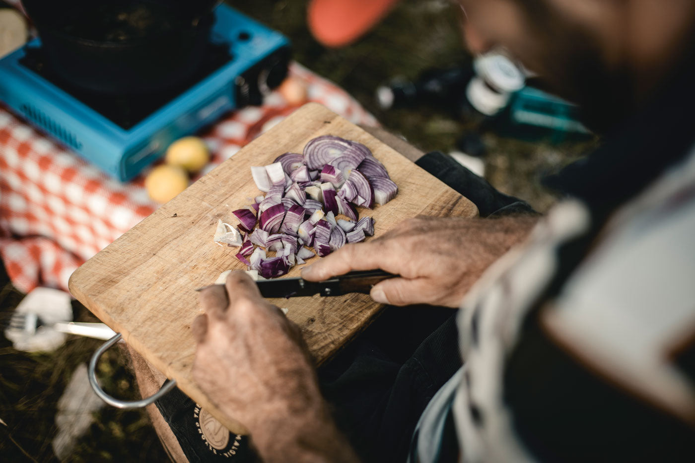 Slicing onions on the Great Outdoors