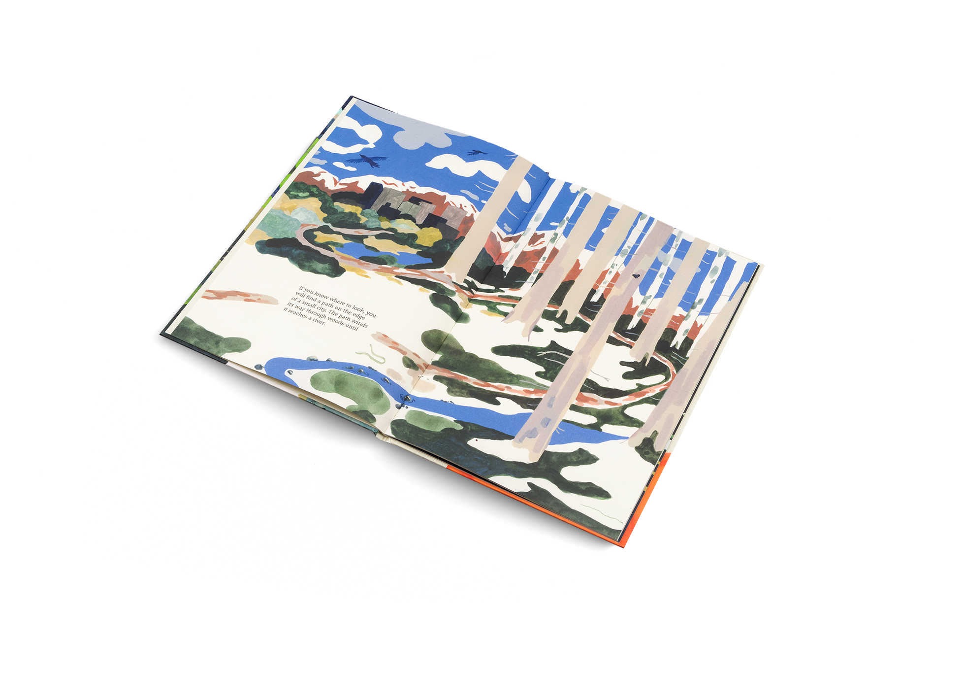 If you know where to look, you will find a path on the edge of a small city. The path winds its way through woods until it reaches a river.