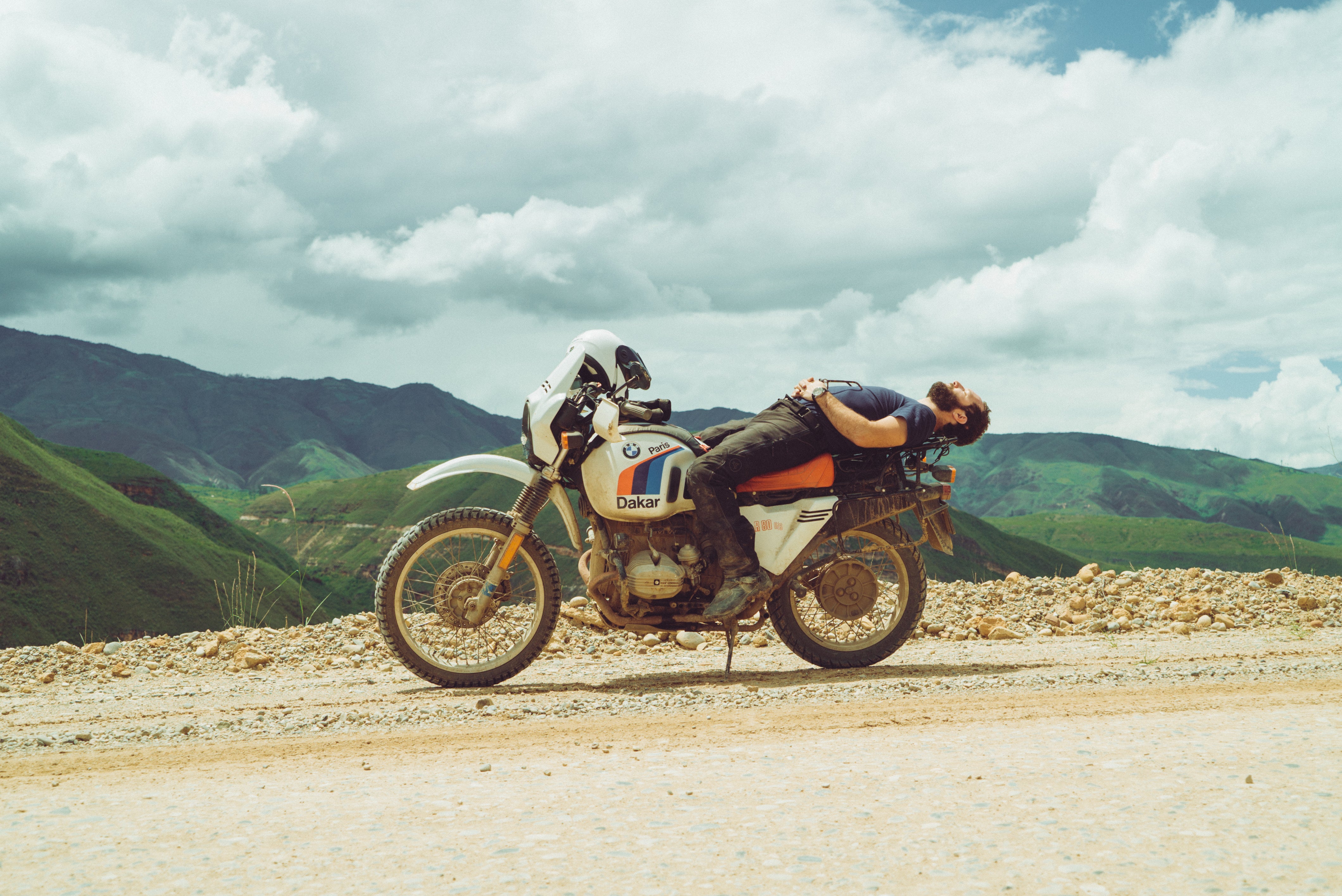 Matias Corea on his motorcycle in Two Wheels South