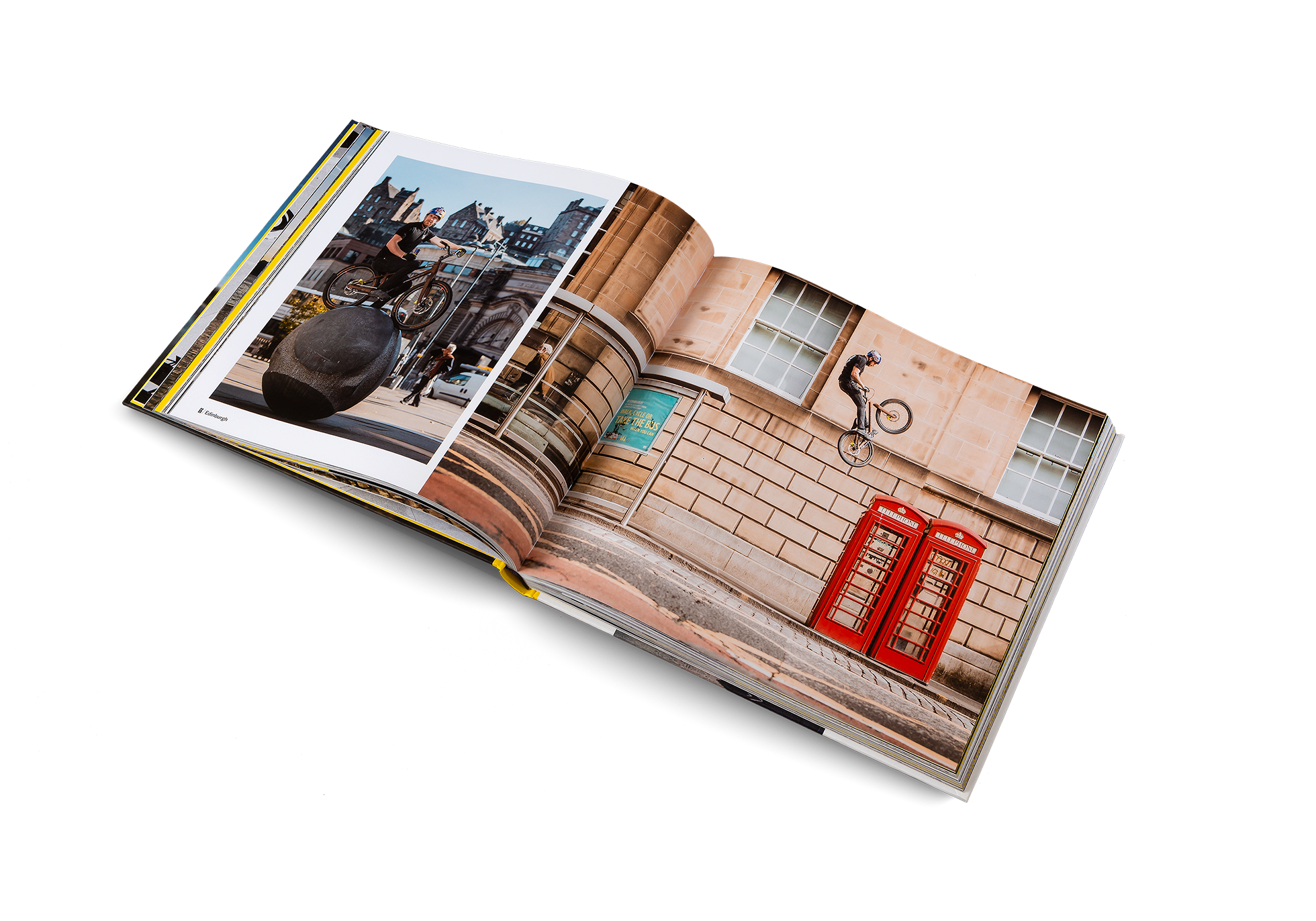 A BMX rider in an English city featured in Urban Playgrounds by gestalten.