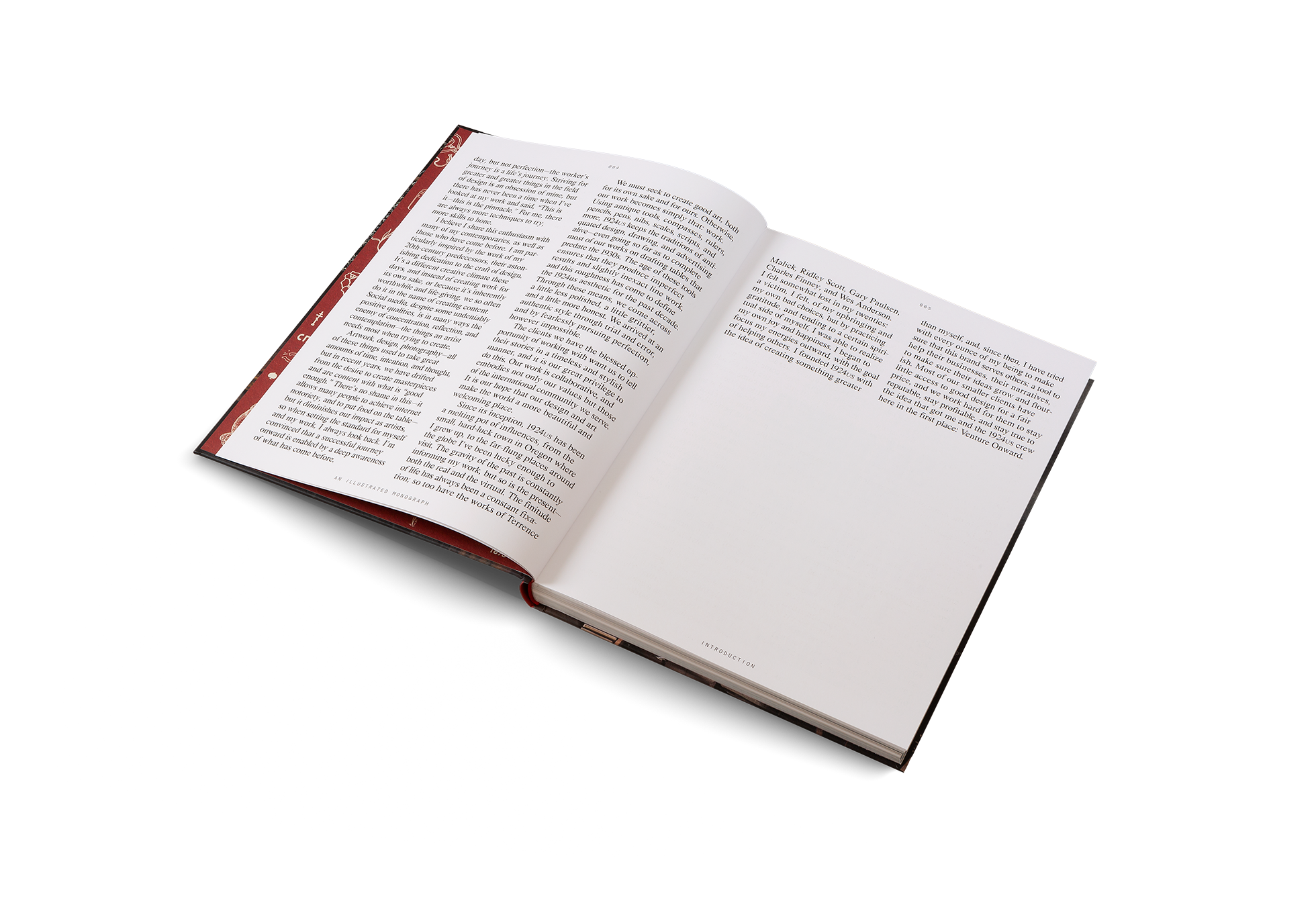 Venture Onward contains an essay of designer Christian Watson.