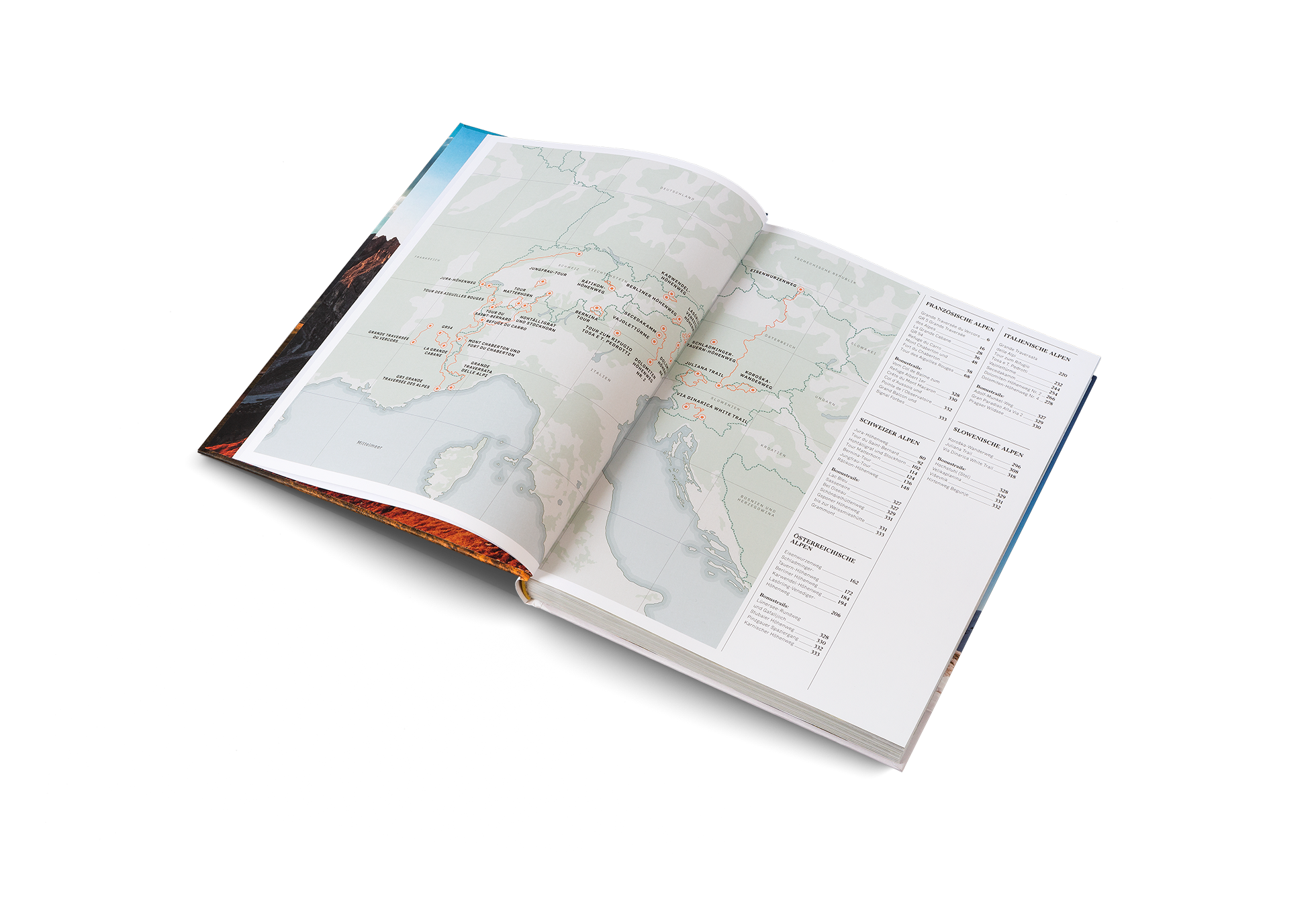 Französiche Alpen, schweizer Alpen, italienische Alpen, österreichische Alpen und slowenische Alpen sind in Wanderlust Alpen von gestalten