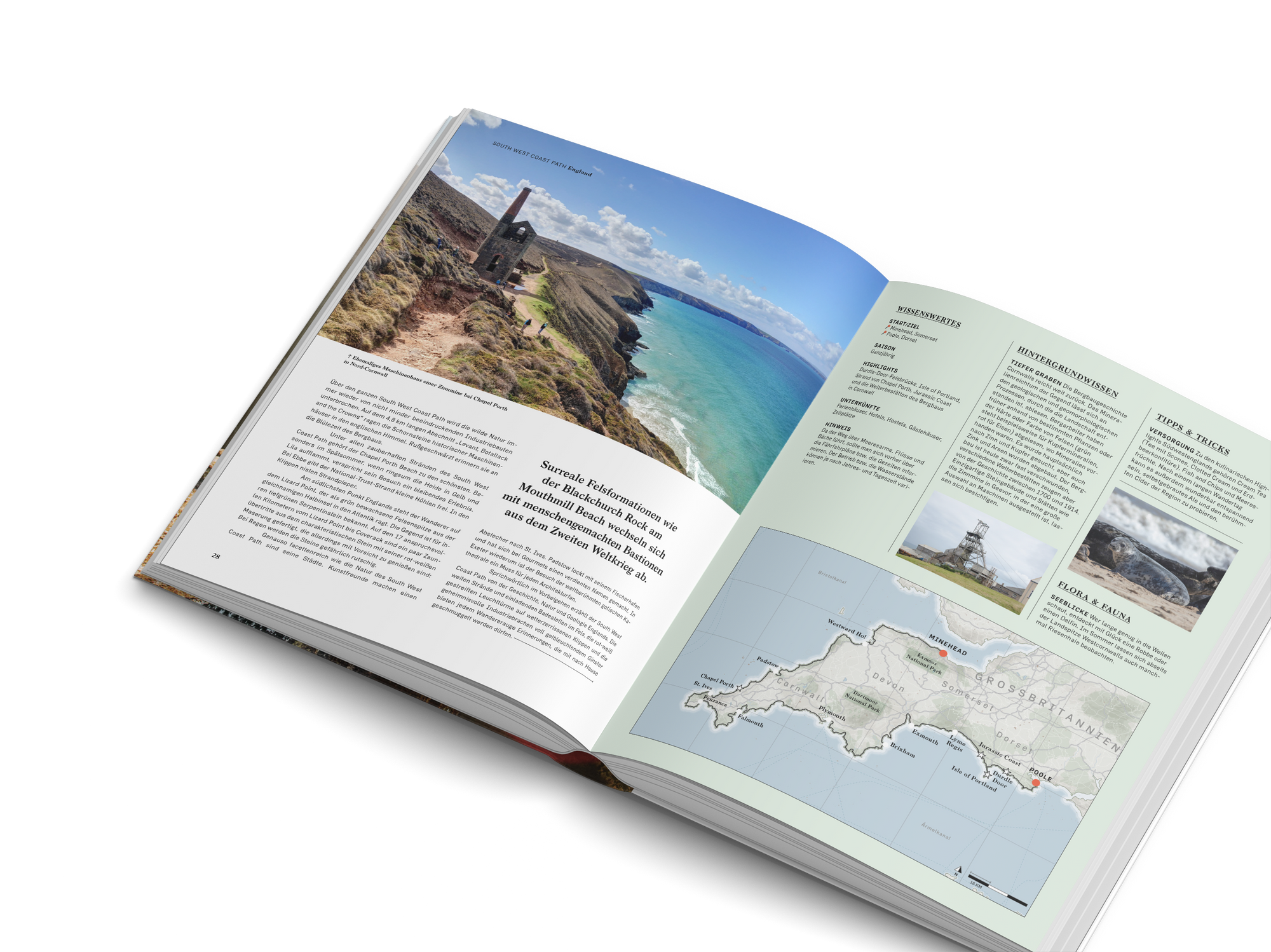 Surreale Felsformationen wie der Blackchurch Rock am Mouthmill Beach in Wanderlust