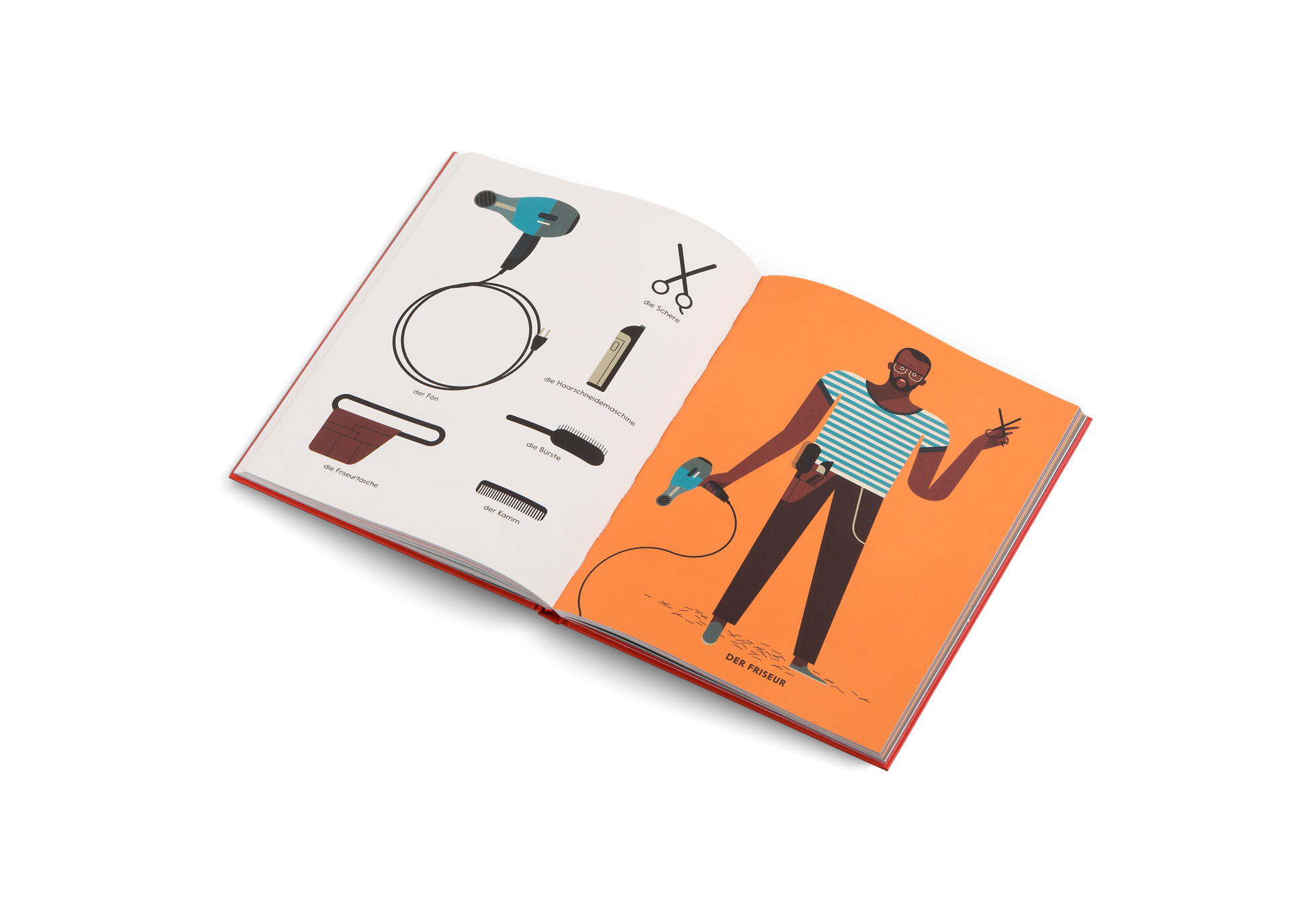 Der Friseur in Wer bin ich? von Owen Davey und Kleine Gestalten