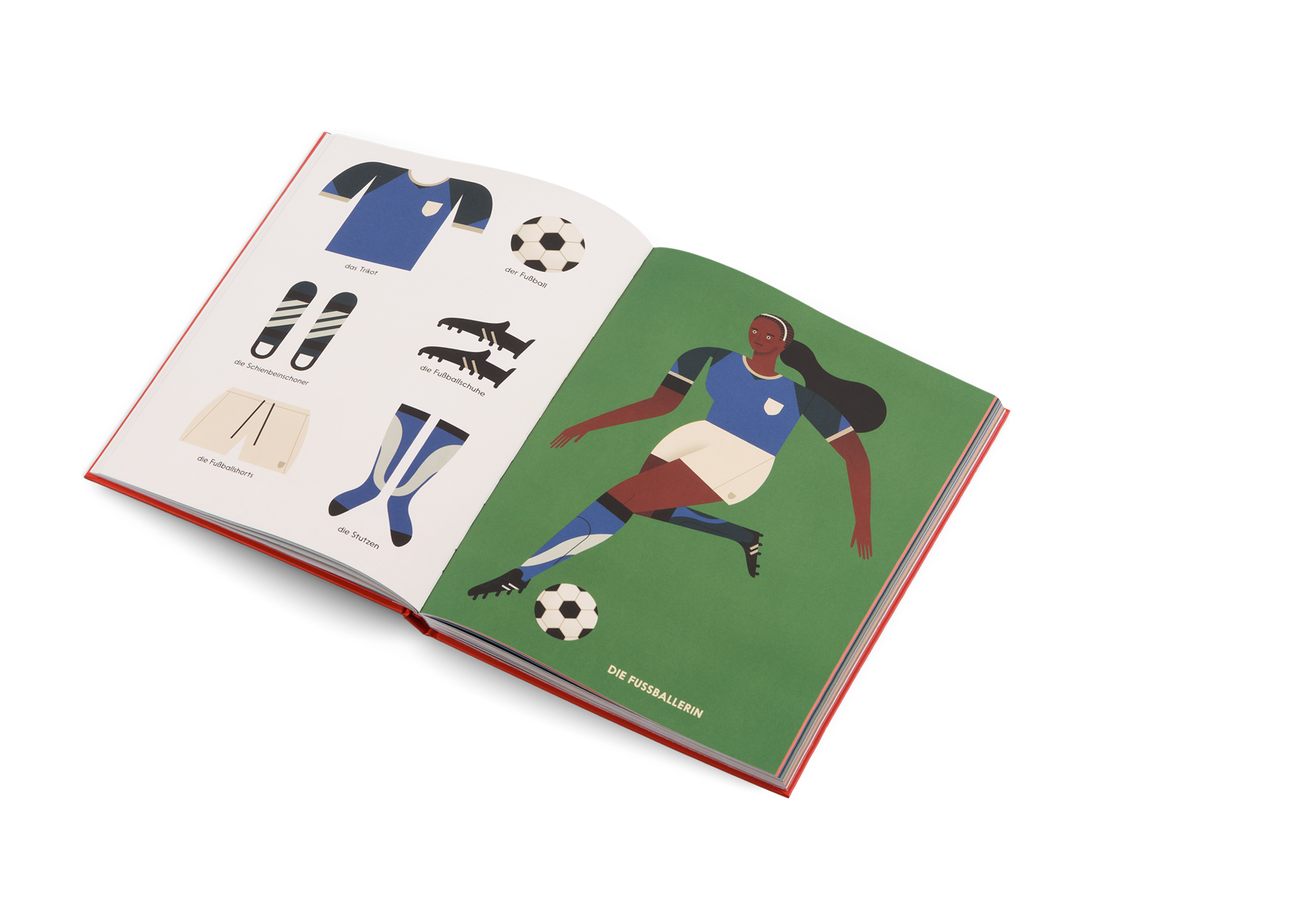 Die Fußballerin in Wer bin ich? von Owen Davey und Kleine Gestalten