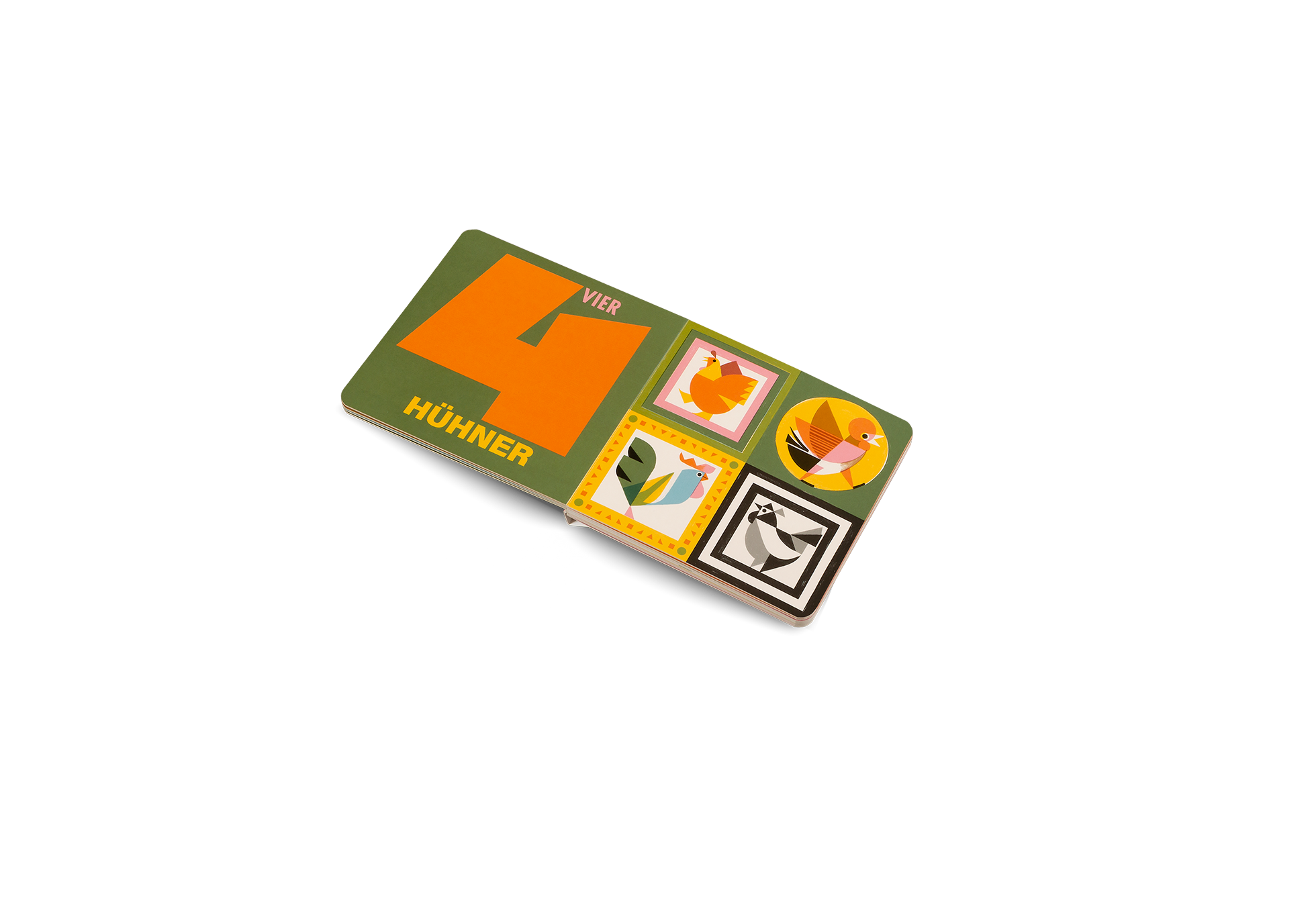 Vier Hühner in Wie viele Vögel? von Kleine Gestalten