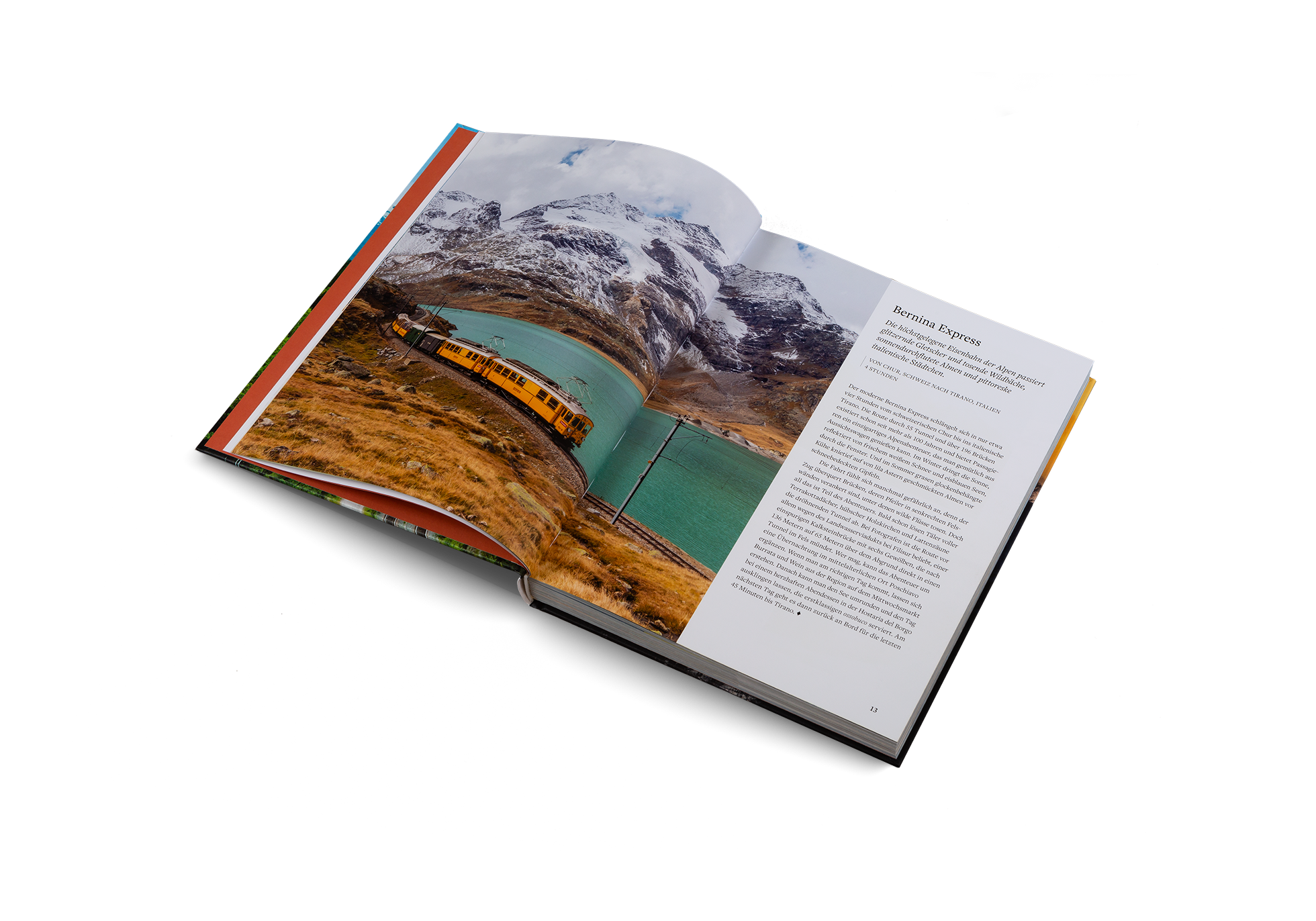 Die Bernina Express ist die höchstgelegene Eisenbahn der Alpen, sie passiert glitzernde Gletscher und tosende Wildbäche, sonnendurchflutete Almen und pittoreske italienische Städtchen. Entdeckt mehr in Zugvögel von Monisha Rajesh