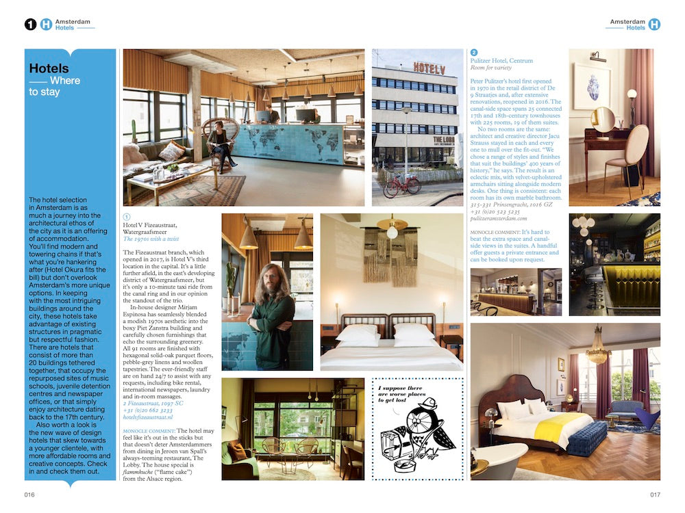 Hotels in Amsterdam with The Monocle Travel Guide