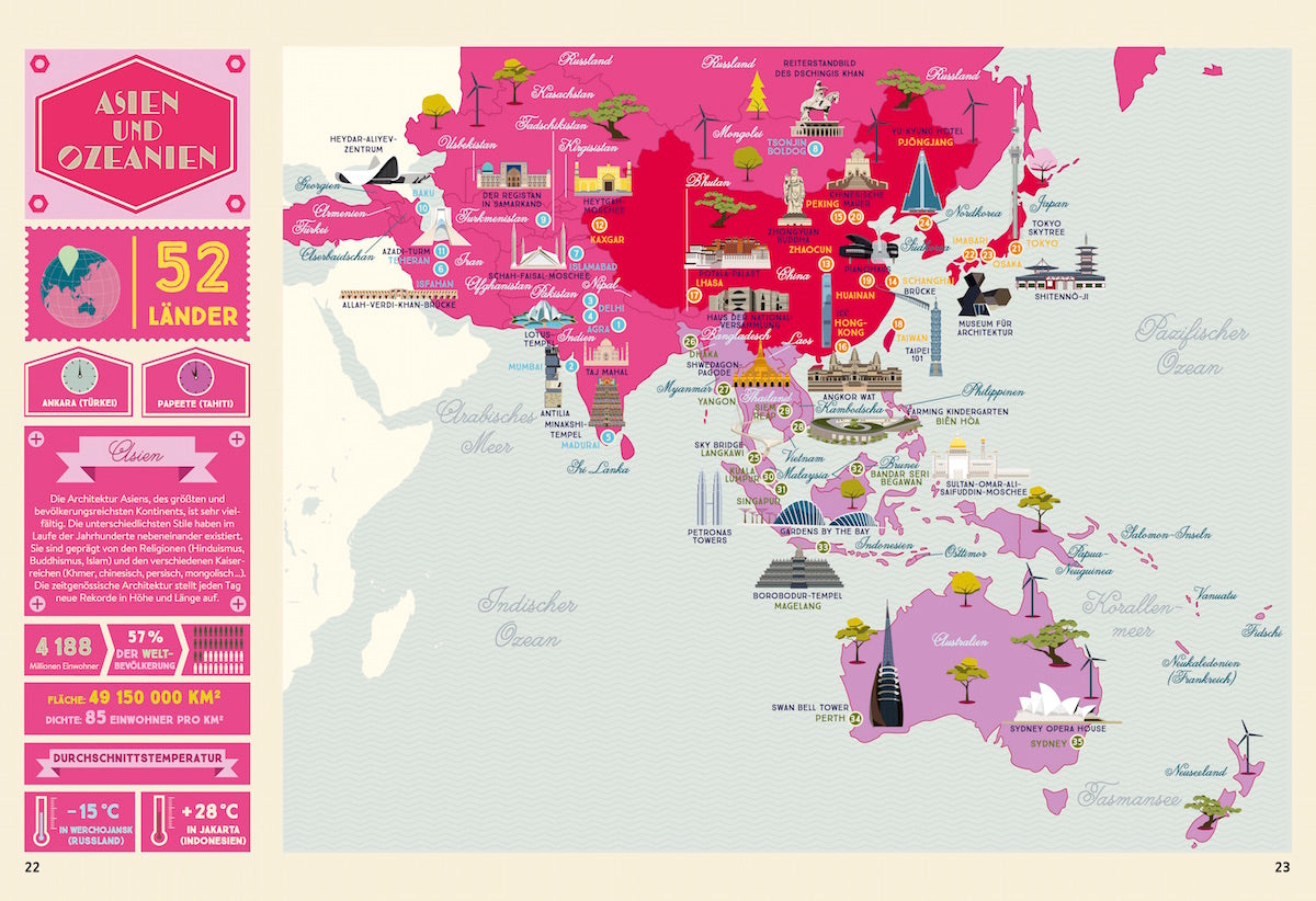 Der illustrierte Atlas der Architektur voller merkwürdiger Bauwerke 978-3-89955-774-9