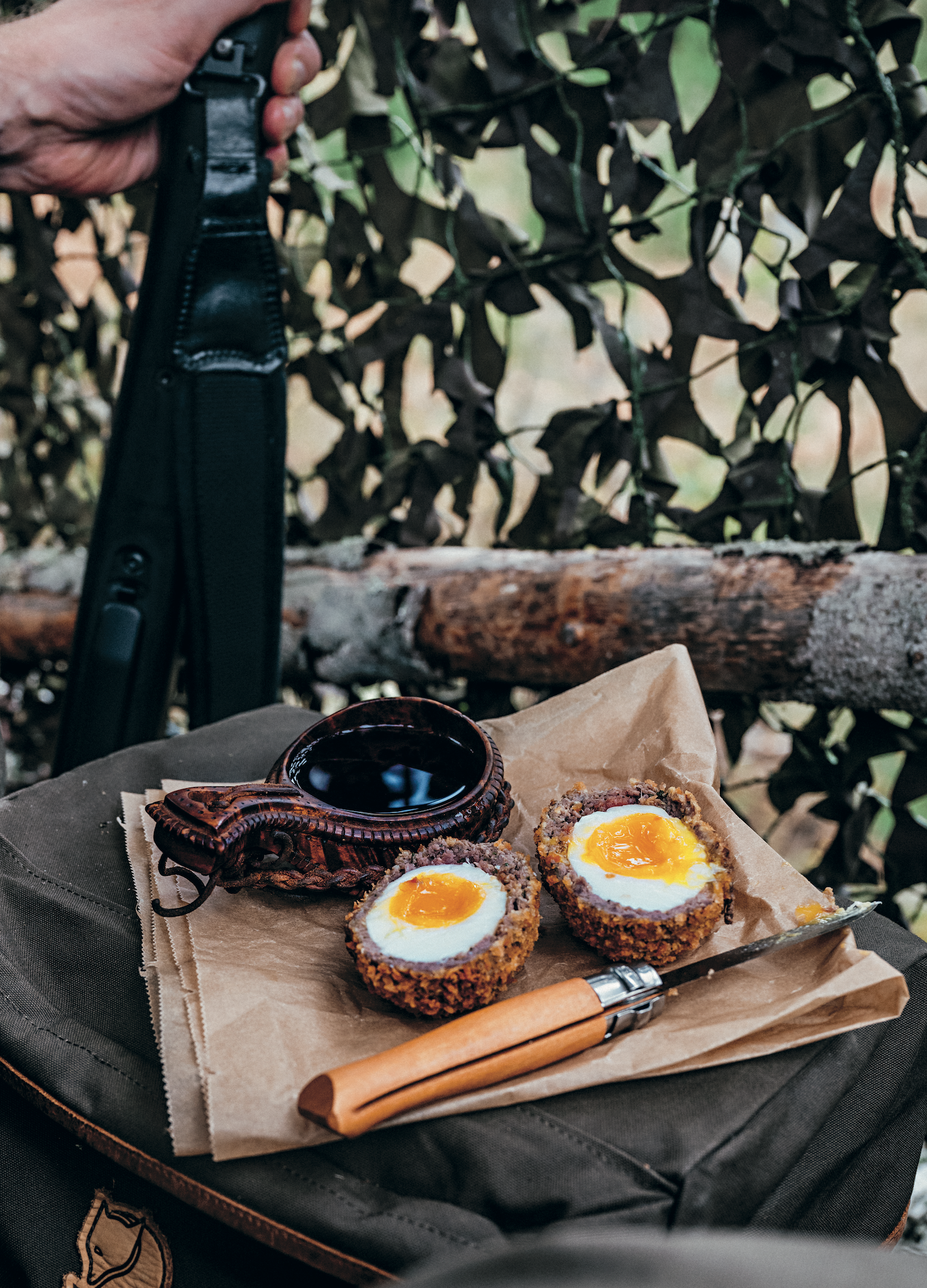 This egg dish is great either hot or cold, and it makes a perfect satisfying picnic at a stand in the forest when the hunt’s running over or for the hunt lunch. The ground meat stays together a little better if you grind it twice. Piccalilli, or mustard pickle, is a British condiment containing pickled vegetables that works perfectly with a Scotch egg, and with many other foods, too. Discover more about this Wild boar scotch eggs in The Wild Game Cookbook.