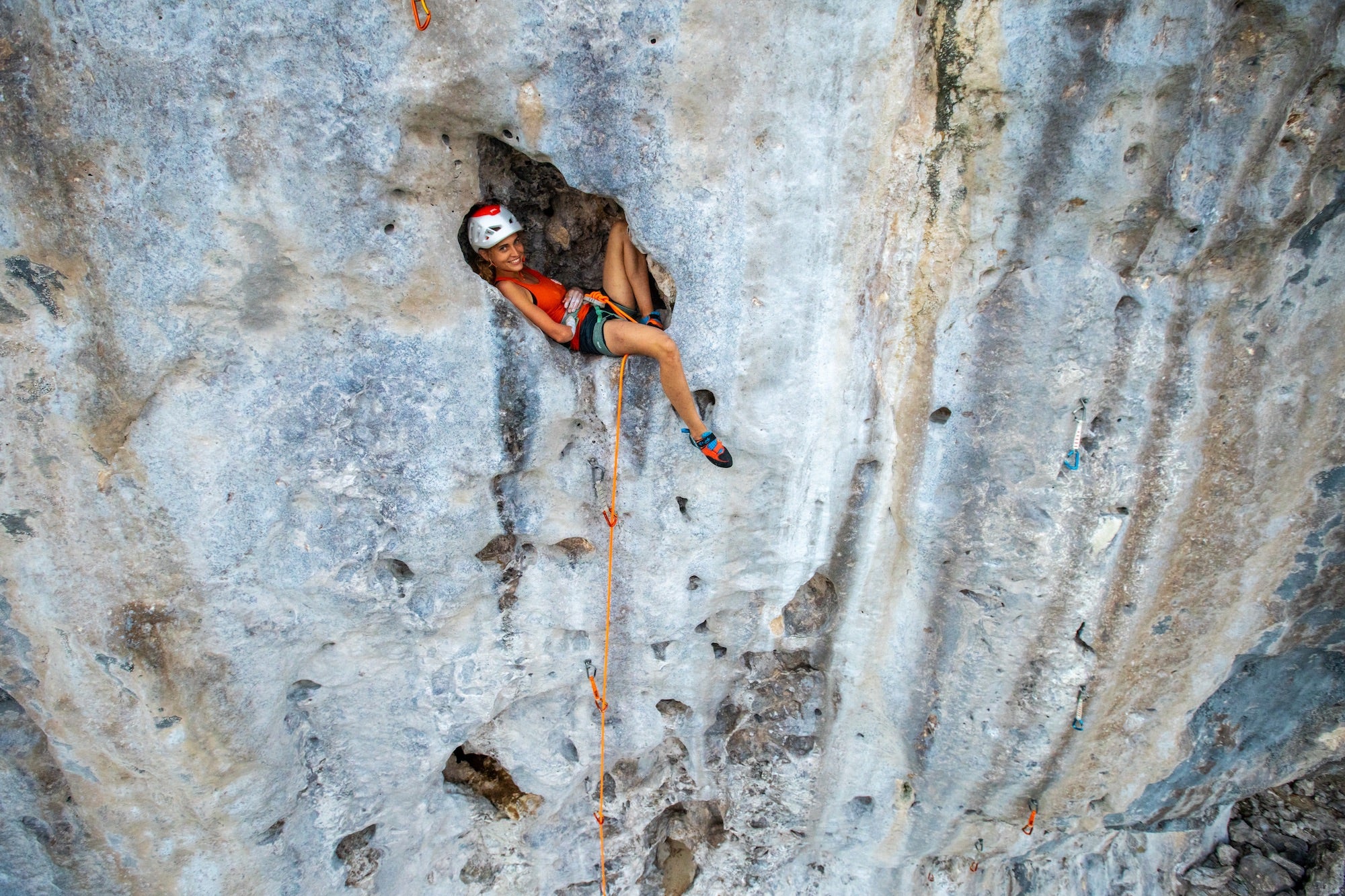 Solo rock climber