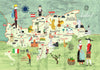Illustrated map of South Tyrol in Italy