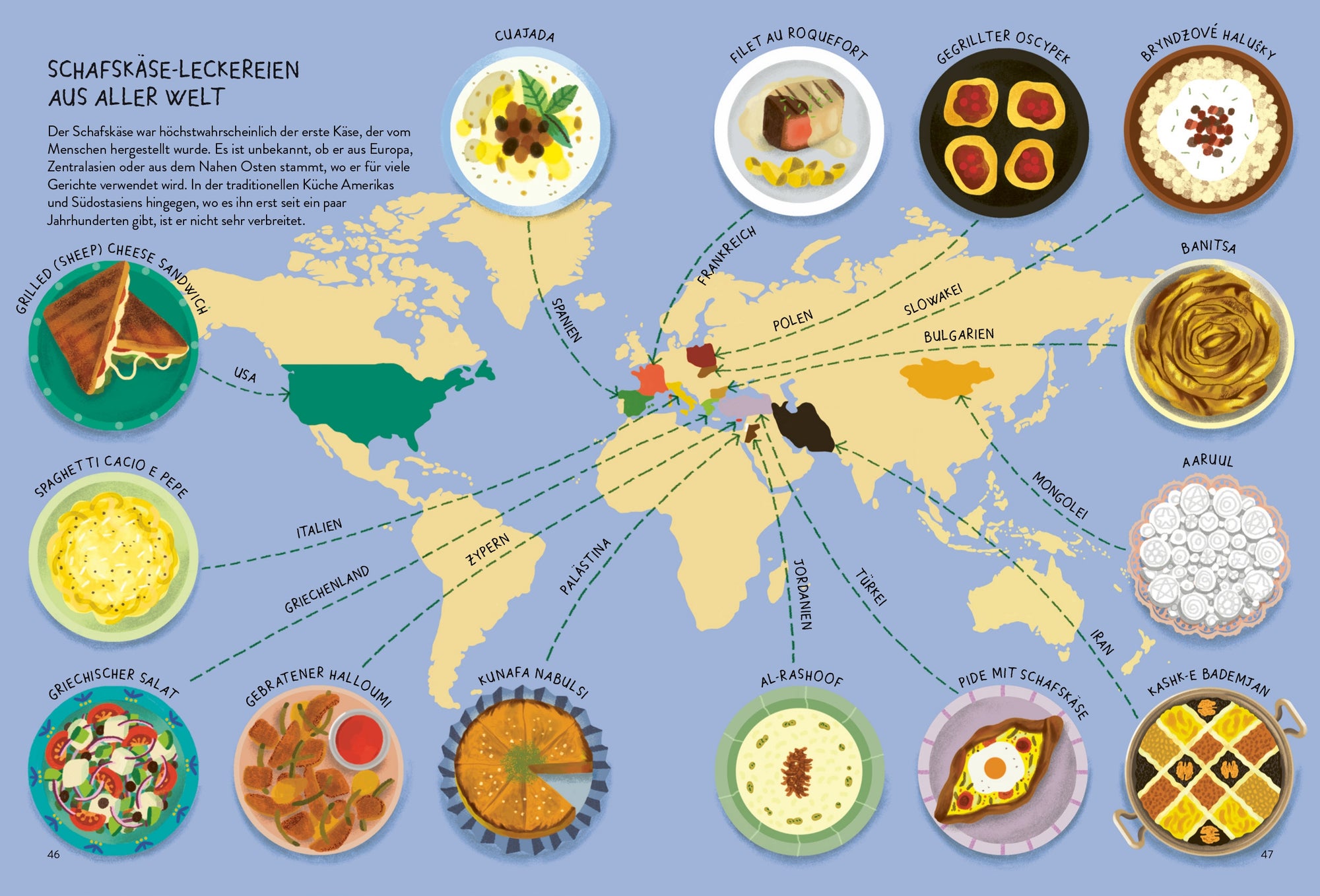 Der Schafskäse war höchstwahrscheinlich der erste Käse, der vom Menschen hergestellt wurde. Es ist unbekannt, ob er aus Europa, Zentralasien oder aus dem Nahen Osten stammt, wo er für viele Gerichte verwendet wird. In der traditionellen Küche Amerikas und Südostasiens hingegen, wo es ihn erst seit ein paar Jahrhunderten gibt, ist er nicht sehr verbreitet.