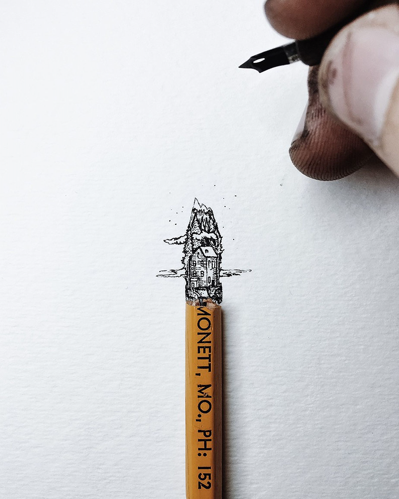 Christian Watson loves drawing with ink.
