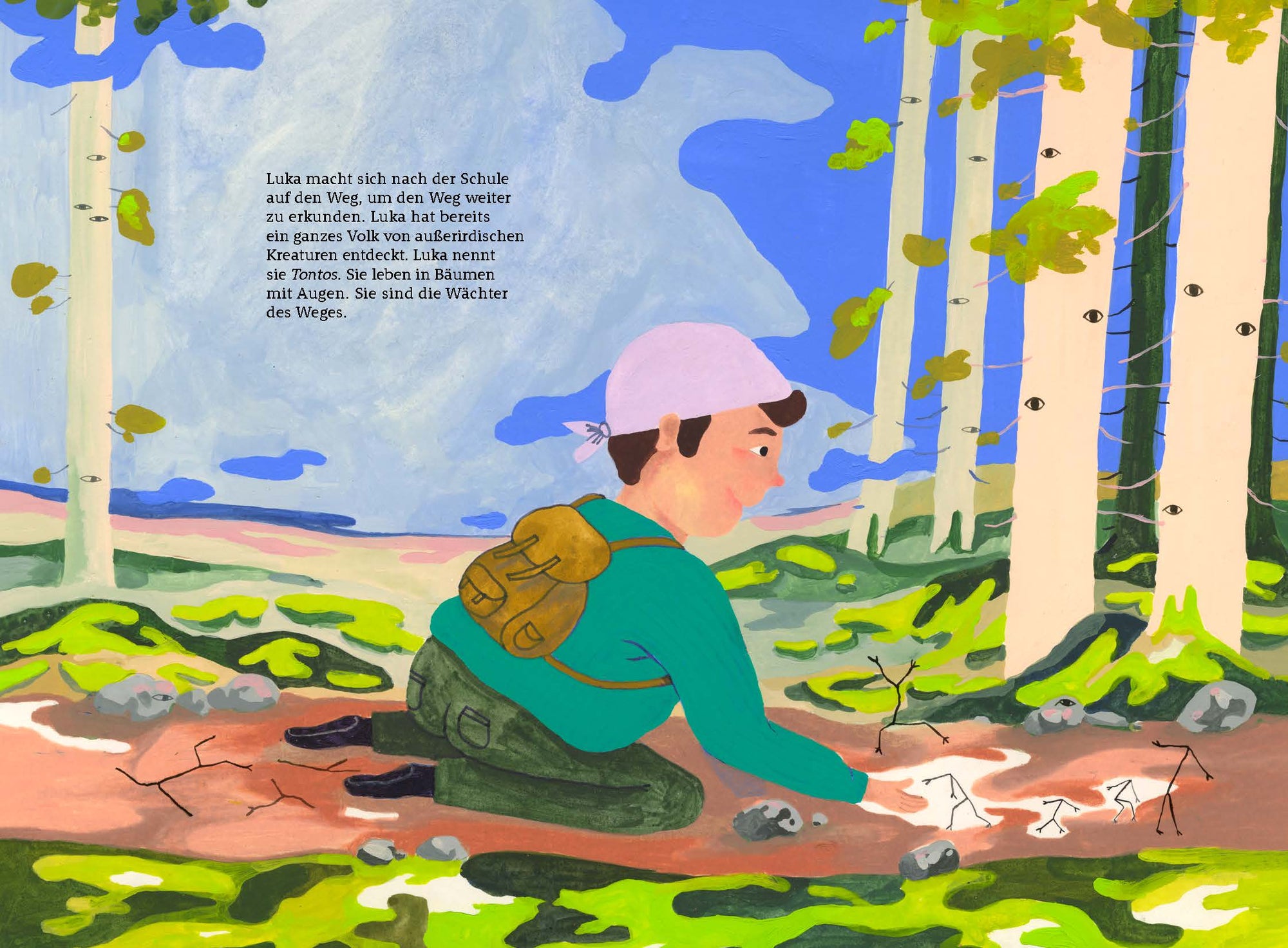 Luka macht sich nach der Schule auf den Weg, um den Weg weiter zu erkunden. Luka hat bereits ein ganzes Volk von außerirdischen Kreaturen entdeckt. Luka nennt sie Tontos. Sie leben in Bäumen mit Augen. Sie sind die Wächter des Weges.