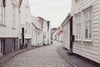 Scandinavian architecture in a street with white houses