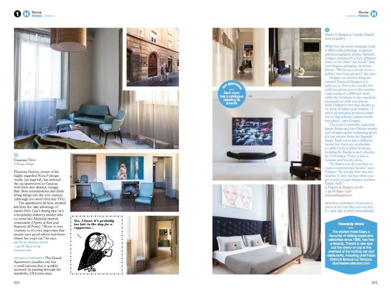 Hotels in Rome with The Monocle Travel Guide